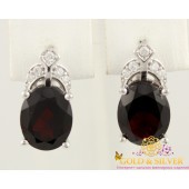 Серебряные серьги Желание с гранатом 25239р